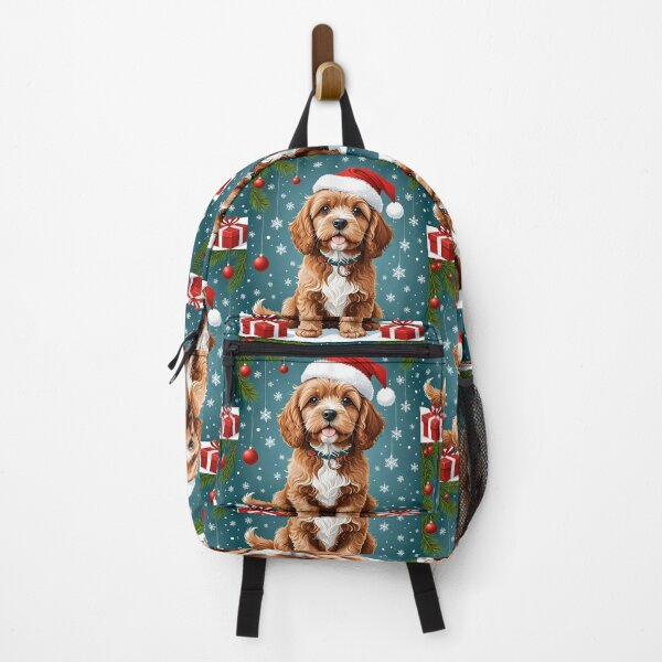 Item preview, Christmas illustration of cute dog cockapoo puppy designed and sold by cheekylorns.