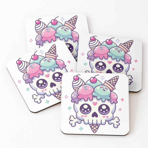 Item preview, Kawaii Skull Delight with Ice cream designed and sold by CrazySweets.