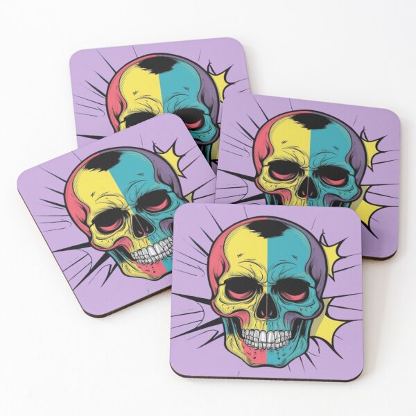 Item preview, colorful skull pop art designed and sold by R-market.
