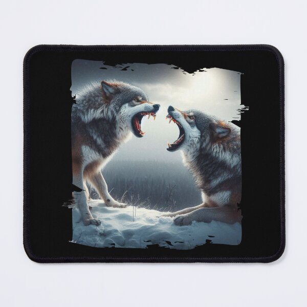 Item preview, Two Wolves Growling at Each Other – Intense Wolf Art designed and sold by Hungry-Murphy.