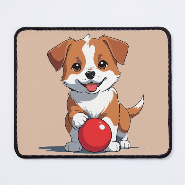 Item preview, Cute little cartoon puppy dog playing red ball designed and sold by Atlantico54.