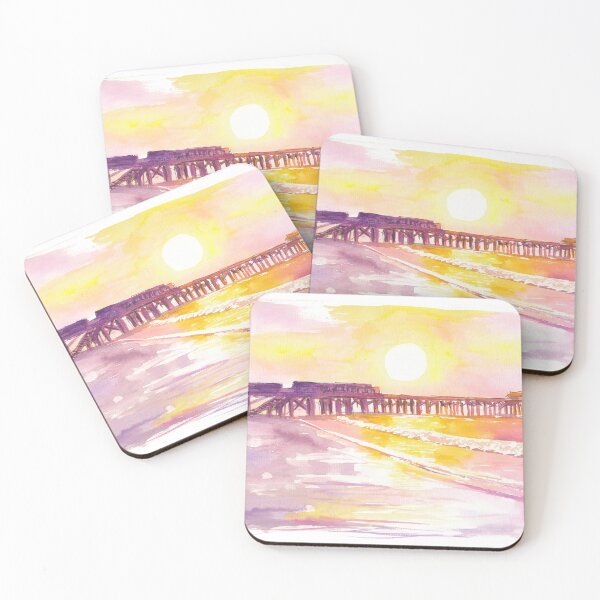 Item preview, Cocoa Beach Pier Early Morning Sun in Florida Scene designed and sold by artshop77.