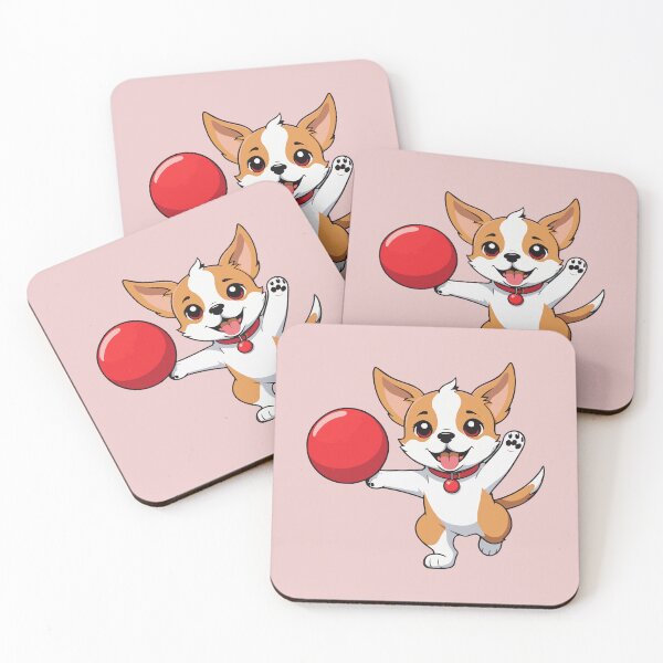 Item preview, Cute Dog Playing With Red Ball designed and sold by Atlantico54.