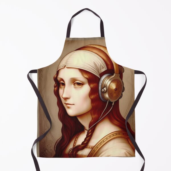 Item preview, Renaissance Girl with Headphones Leonardo DaVinci Painting style designed and sold by AuroraXGreen.