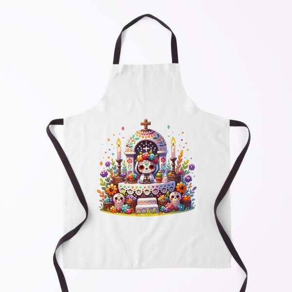 Item preview, Day of the Dead altar with Marigold and Sugar Skulls - Altar de Dia de Muertos designed and sold by MeroroGraphics.