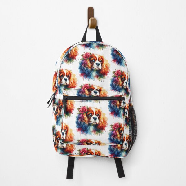 Item preview, Colorful Cute King Charles Spaniel Watercolor Portrait designed and sold by MaedK.
