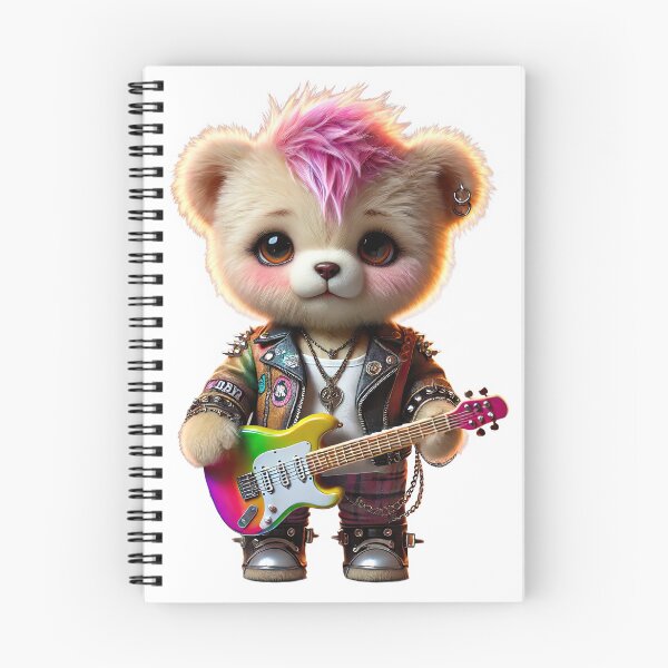 Item preview, Rocker teddy bear with pink hair designed and sold by Osintown.