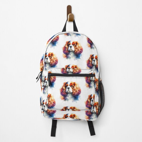 Item preview, Colorful Cute King Charles Spaniel Watercolor Portrait designed and sold by MaedK.