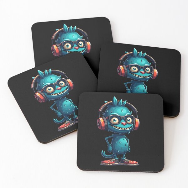 Item preview, Blue creature with glasses and headphones designed and sold by Norsia.