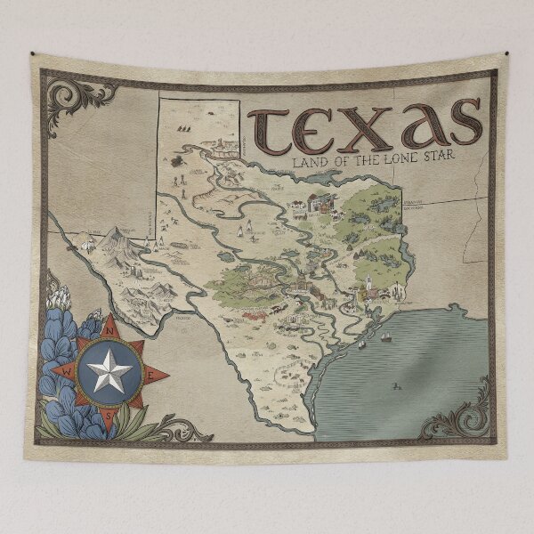 Item preview, Texas Fantasy Map designed and sold by Tomi Hill.