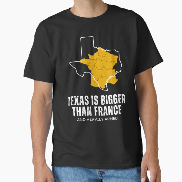 Vista previa del artículo con la obra «Texas es más grande que Francia y está armada», diseñado y vendido por Patrick2906.