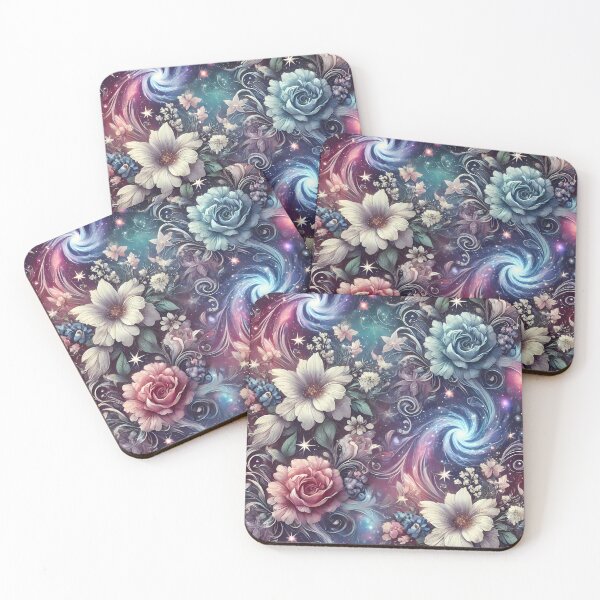 Item preview, Cosmic floral Artwork Flowers and Galaxies designed and sold by drbozzo.