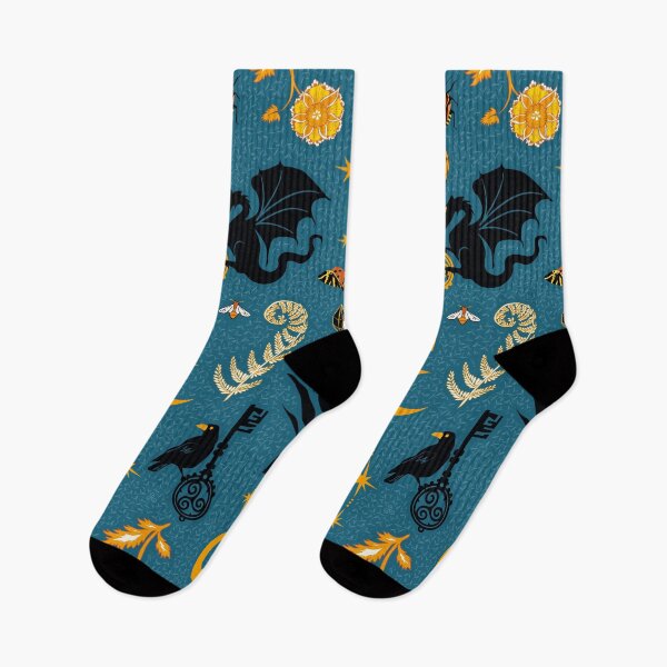 Item preview, Unlock the dark side - dragon and raven holding keys, blue-yellow designed and sold by kobyakov.