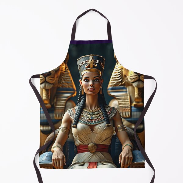 Vista previa del artículo con la obra «La reina Nefertiti la faraona más bella del antiguo Egipto con dos leones 225», diseñado y vendido por AnadAA.