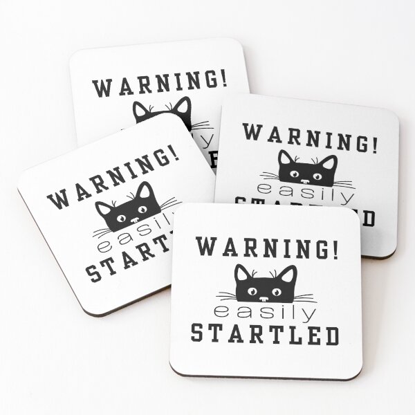 Item preview, Warning Easily Startled Cat designed and sold by ToxiCool.