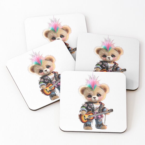 Item preview, Punk teddy bear with colorful hair designed and sold by Osintown.