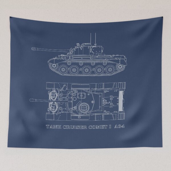 Aperçu de l'œuvre Plans et diagrammes des chars britanniques A34 de la Seconde Guerre mondiale Comet créée et vendue par MilitaryMart.