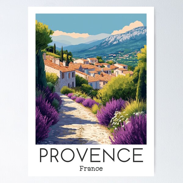 Item preview, A Vintage Travel Illustration of Provence - France designed and sold by GoodOldVintage.