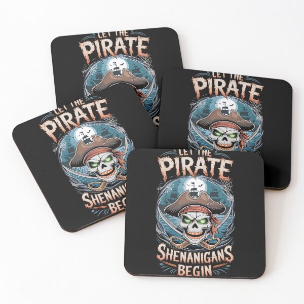 Item preview, Halloween skull let the pirate shenanigans begin designed and sold by ArtFeverShop.