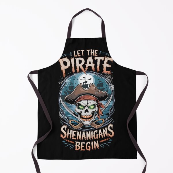 Item preview, Halloween skull let the pirate shenanigans begin designed and sold by ArtFeverShop.