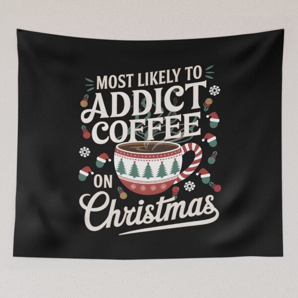 Item preview, Most Likely to Coffee Christmas Lights Beans Candy Cane designed and sold by clothesy7.