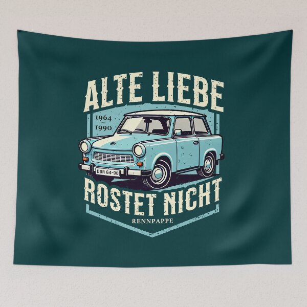 Item preview, Old Love Never Rusts - DDR Trabant Trabi Trabbi Racing Cardboard designed and sold by Infinitee8hirts.
