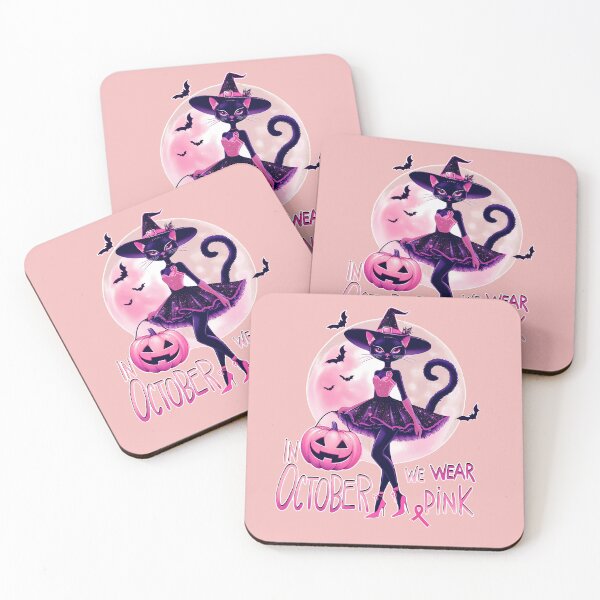 Item preview, Cat and in october we wear, Breast Cancer Awareness Month, cat , pink, autumn is coming, fall stagion and Halloween designed and sold by Collagedream.