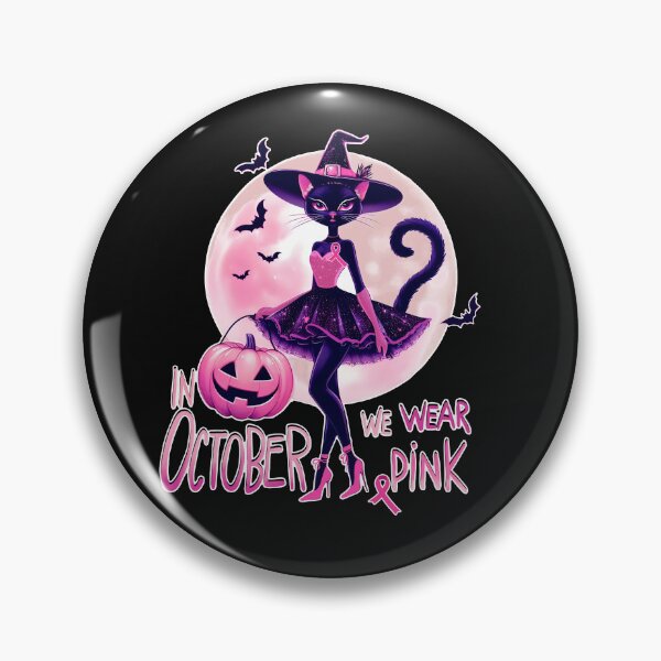 Item preview, Cat and in october we wear, Breast Cancer Awareness Month, cat , pink, autumn is coming, fall stagion and Halloween designed and sold by Collagedream.