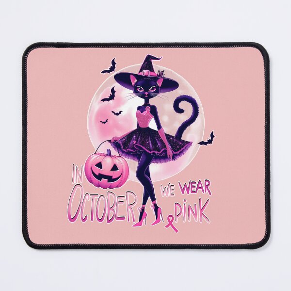 Item preview, Cat and in october we wear, Breast Cancer Awareness Month, cat , pink, autumn is coming, fall stagion and Halloween designed and sold by Collagedream.
