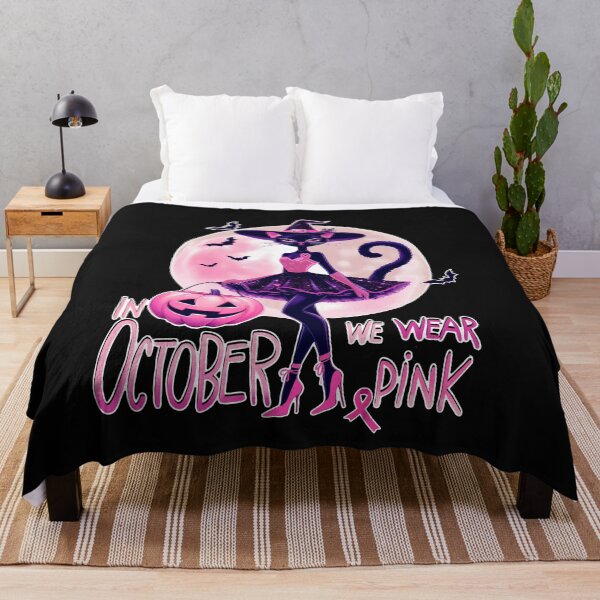 Item preview, Cat and in october we wear, Breast Cancer Awareness Month, cat , pink, autumn is coming, fall stagion and Halloween designed and sold by Collagedream.