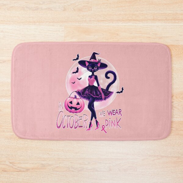 Item preview, Cat and in october we wear, Breast Cancer Awareness Month, cat , pink, autumn is coming, fall stagion and Halloween designed and sold by Collagedream.