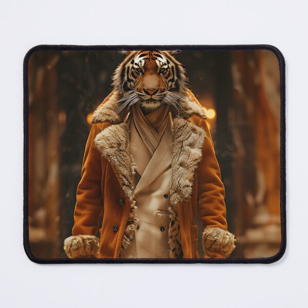 Item preview, Tiger in luxury coat walking in opulent setting. designed and sold by Artessie.