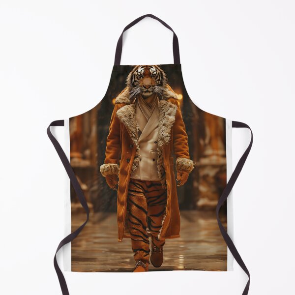 Item preview, Tiger in luxury coat walking in opulent setting. designed and sold by Artessie.