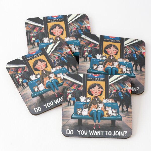 Item preview, Woman and cats - at the metro station designed and sold by lavka-xd.