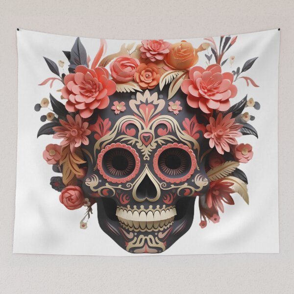 Item preview, Halloween T-Shirt 3D Paper-Cut Skull Design designed and sold by AnnDesignStudio.