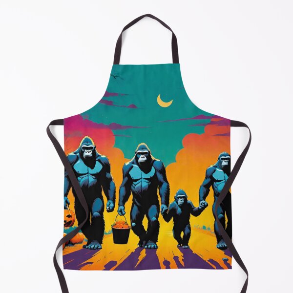Item preview, Gorilla Family Trick-or-Treating on Halloween Night designed and sold by GrizzlyCollective.