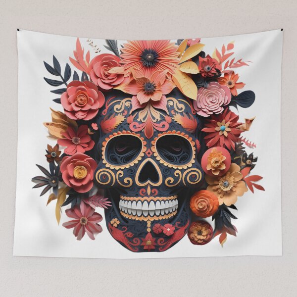 Item preview, Halloween T-Shirt 3D Paper-Cut Skull Design designed and sold by AnnDesignStudio.