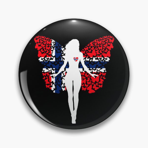 Item preview, Norwegian Girl Norway Flag Roots Pride Butterfly designed and sold by ZNOVANNA.