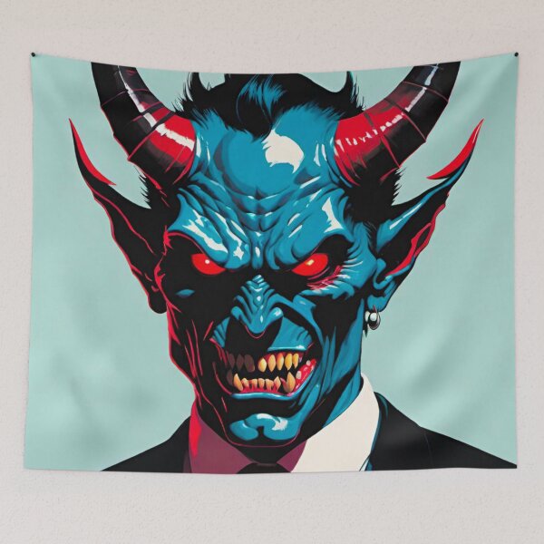 Item preview, Horned Demon Roams the Streets on Halloween designed and sold by GrizzlyCollective.