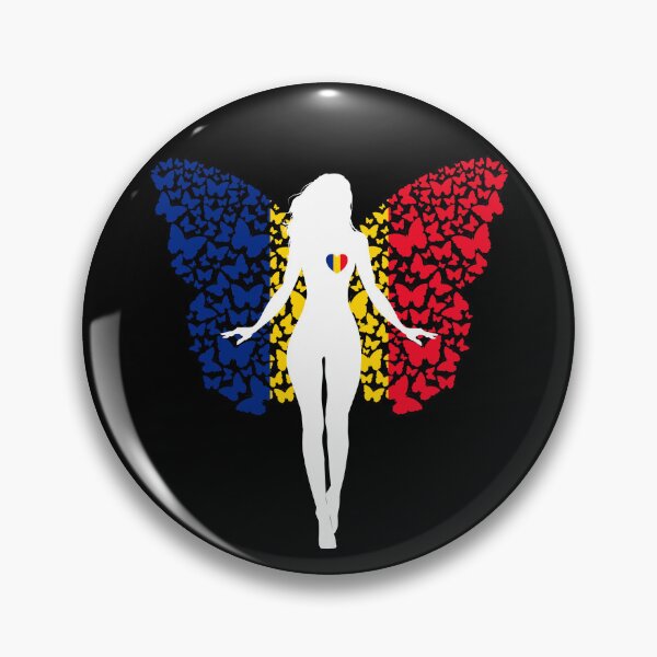 Item preview, Romanian Girl Romania Flag Roots Pride Butterfly designed and sold by ZNOVANNA.