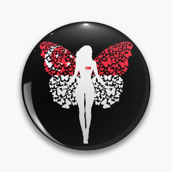 Item preview, Singapore Girl Flag Roots Pride Butterfly designed and sold by ZNOVANNA.