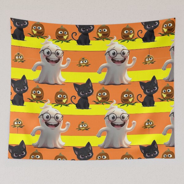 Item preview, Doing the Tricks & Treat Hustle! In candy-corn Orange stripe designed and sold by GreyMoonForest.