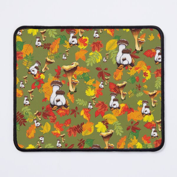 Item preview, Leafy mushroom-themed wallpaper, a digital painting designed and sold by Artbubblecrafts.