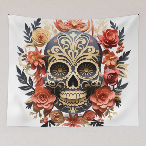 Item preview, Halloween T-Shirt 3D Paper-Cut Skull Design designed and sold by AnnDesignStudio.