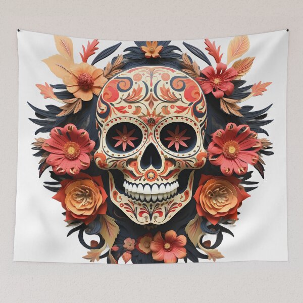 Item preview, Halloween T-Shirt 3D Paper-Cut Skull Design designed and sold by AnnDesignStudio.