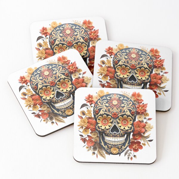 Item preview, Halloween T-Shirt 3D Paper-Cut Skull Design designed and sold by AnnDesignStudio.