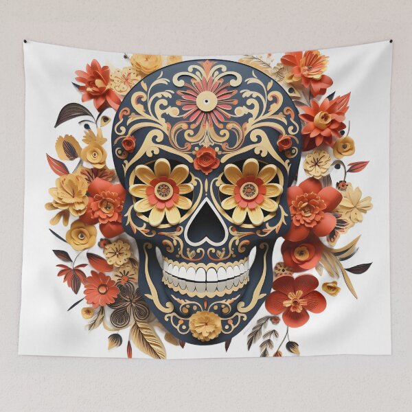 Item preview, Halloween T-Shirt 3D Paper-Cut Skull Design designed and sold by AnnDesignStudio.