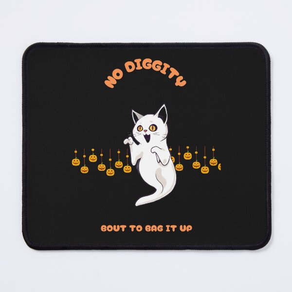 Item preview, Helloween ghost cat with No diggity bout to bag it up designed and sold by GinnyGi.