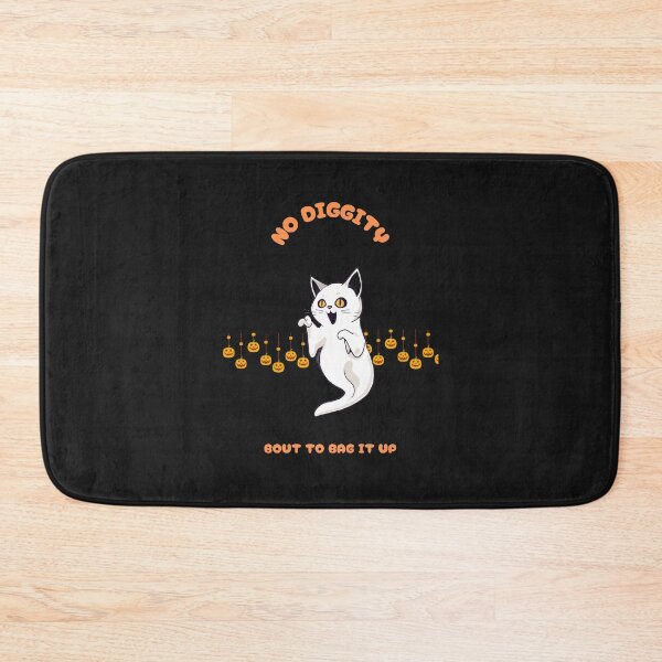 Item preview, Helloween  ghost cat with No diggity bout to bag it up designed and sold by GinnyGi.