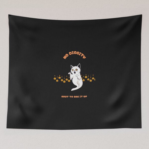 Item preview, Helloween  ghost cat with No diggity bout to bag it up designed and sold by GinnyGi.